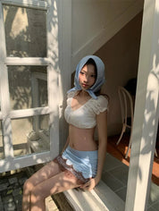 Lace Embroidered Mini Skirt