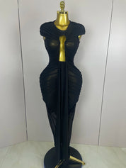Ruched O Neck Dress