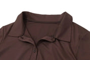 Chocolate Mini Button Down Dress