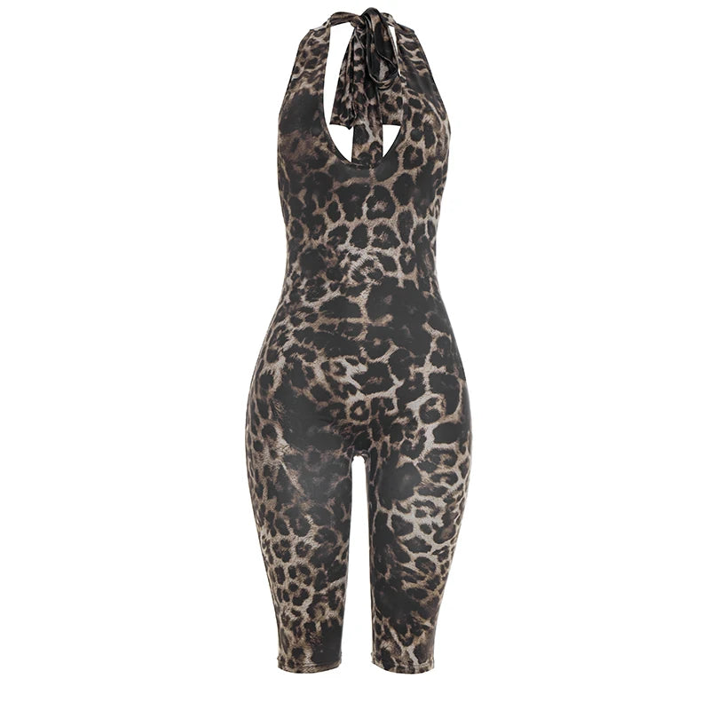 Leopard Print Capri Jumpsuit