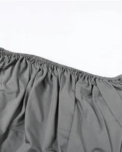 Charcoal Draped Skirt Set