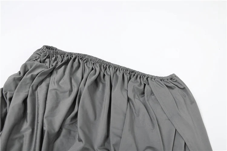 Charcoal Draped Maxi Skirt Set
