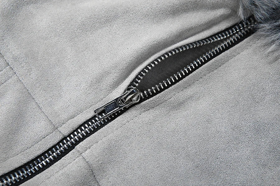 Grey Faux Fur Jacket