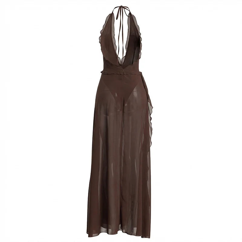 Florance Deep V Maxi Dress