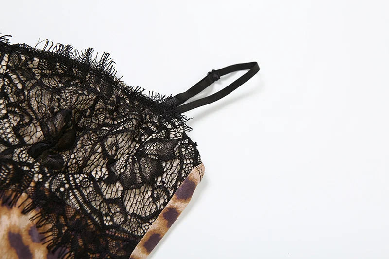 Lace Leopard Mini Dress