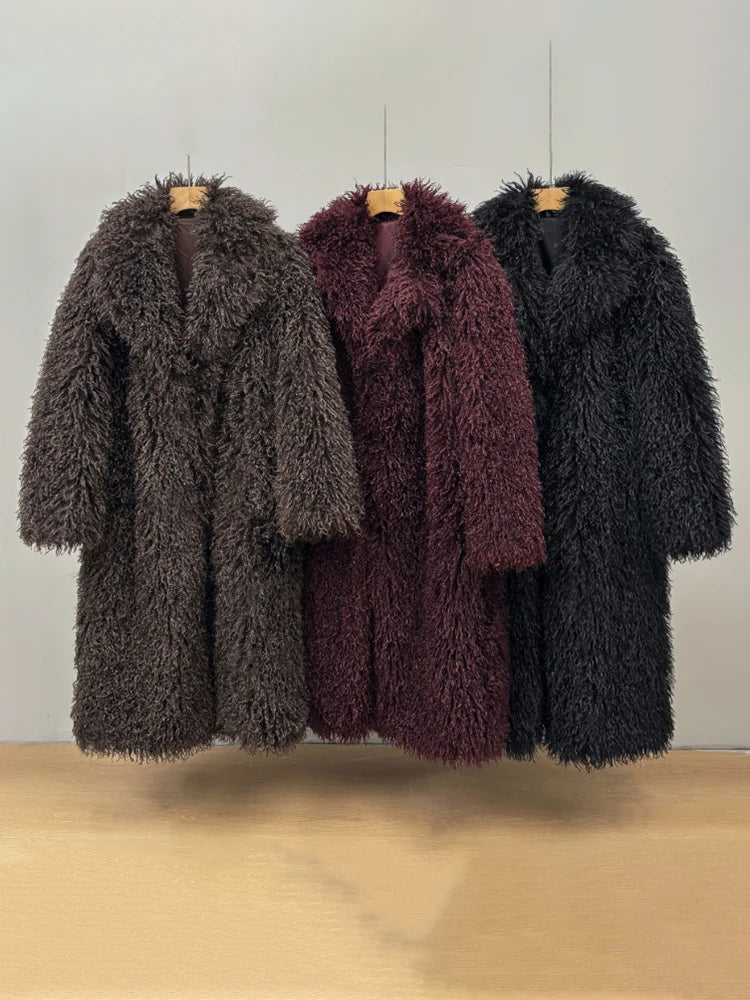 Plush Faux Fur Maxi Coat