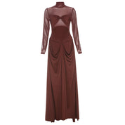 Chocolate Draped Wrap Knot Dress