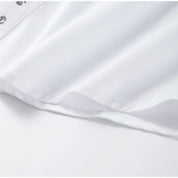 White Collar Lace Up Top