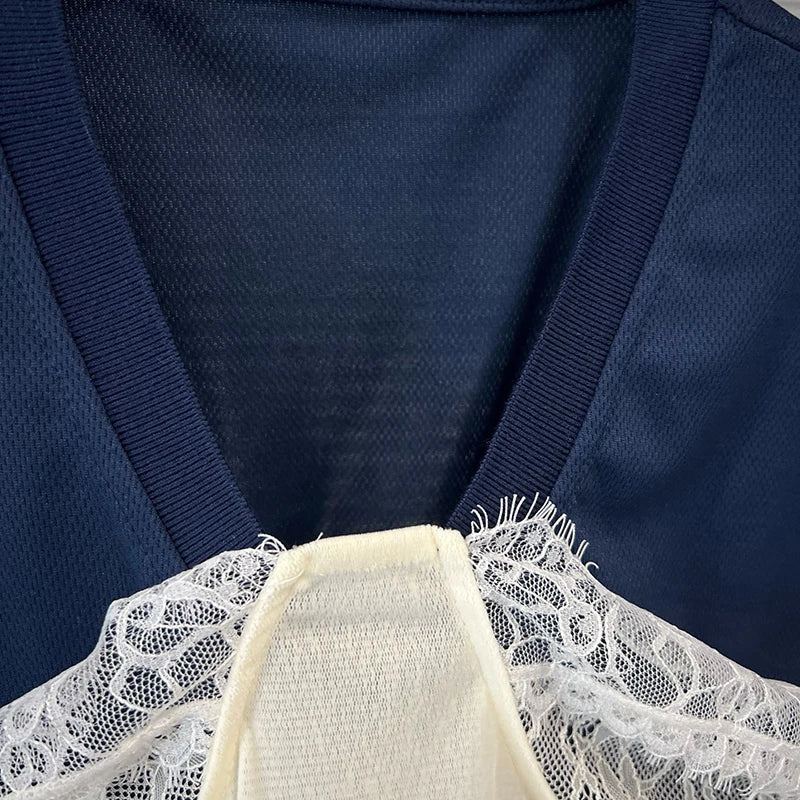 Navy Lace Corset Top