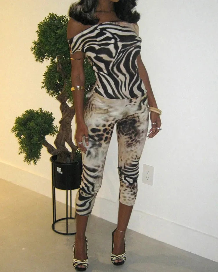 Wild Thing Off Shoulder Capri Set