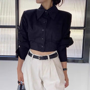Chic Crop Button Down Top