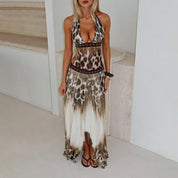Leopard Tie Dye Halter Dress
