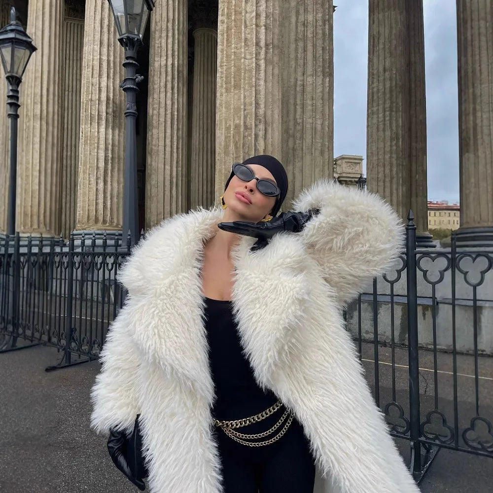 Plush Faux Fur Maxi Coat