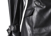 Contrast Leather Blazer