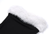 High Split Faux Fur Tube Dress