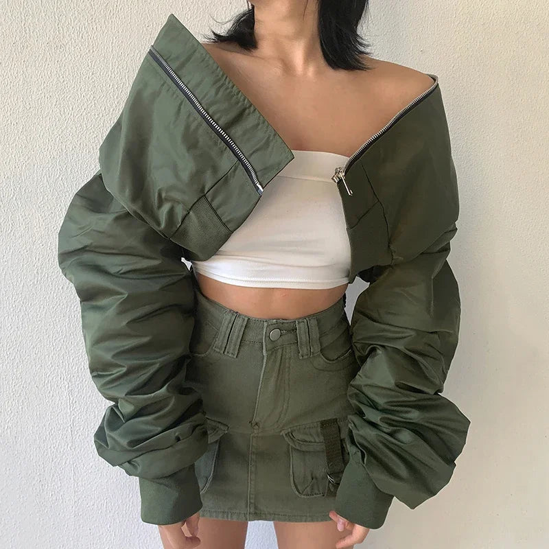 Cropped Flight Jacket