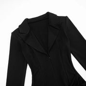 Deep V Neck Ruched Mini Dress