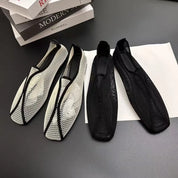 Mesh Square Toe Flats