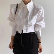 Chic Crop Button Down Top