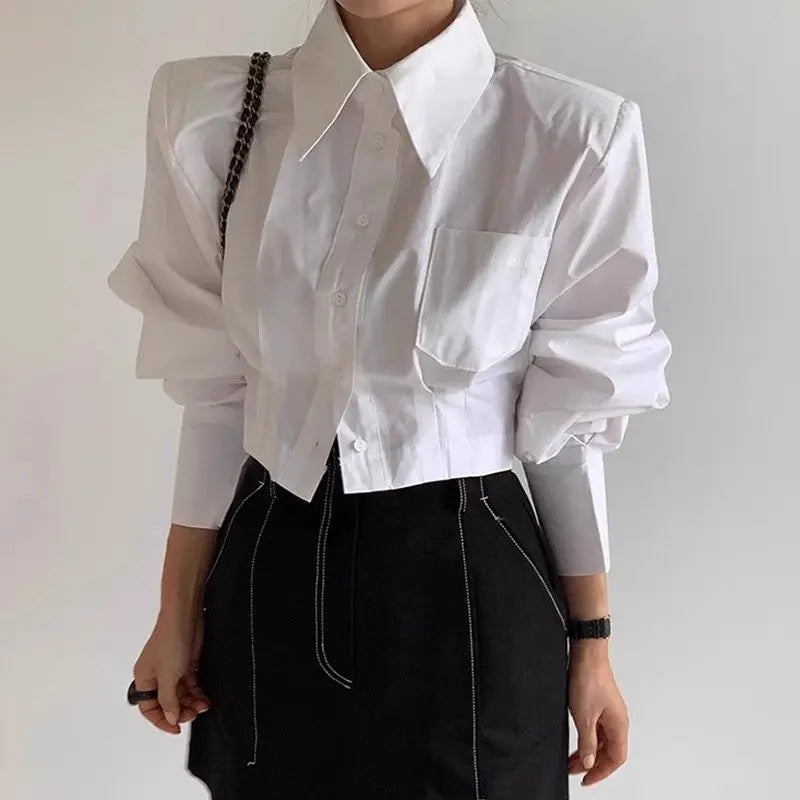 Chic Crop Button Down Top