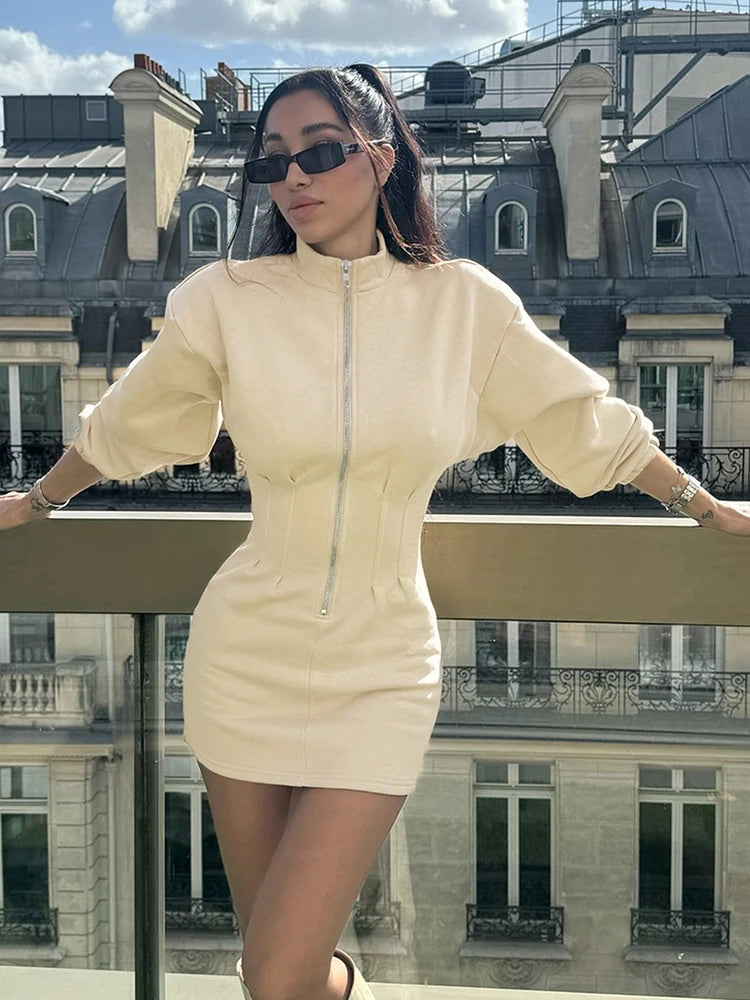 Zip Up Mini Dress