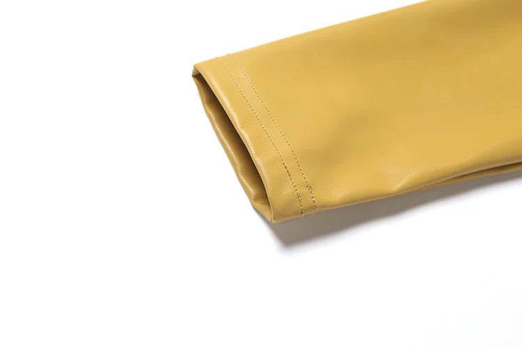 Chartreuse Faux Leather Jacket