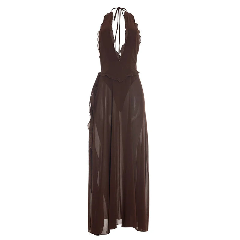 Florance Deep V Maxi Dress