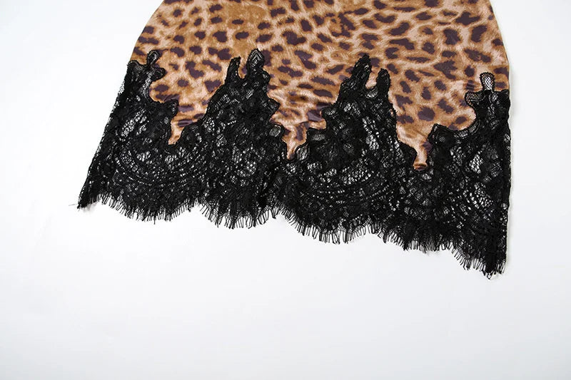 Lace Leopard Mini Dress