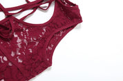 Lace Me Up Cut Out Capri Set