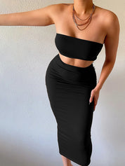Tube Top Midi Skirt Set