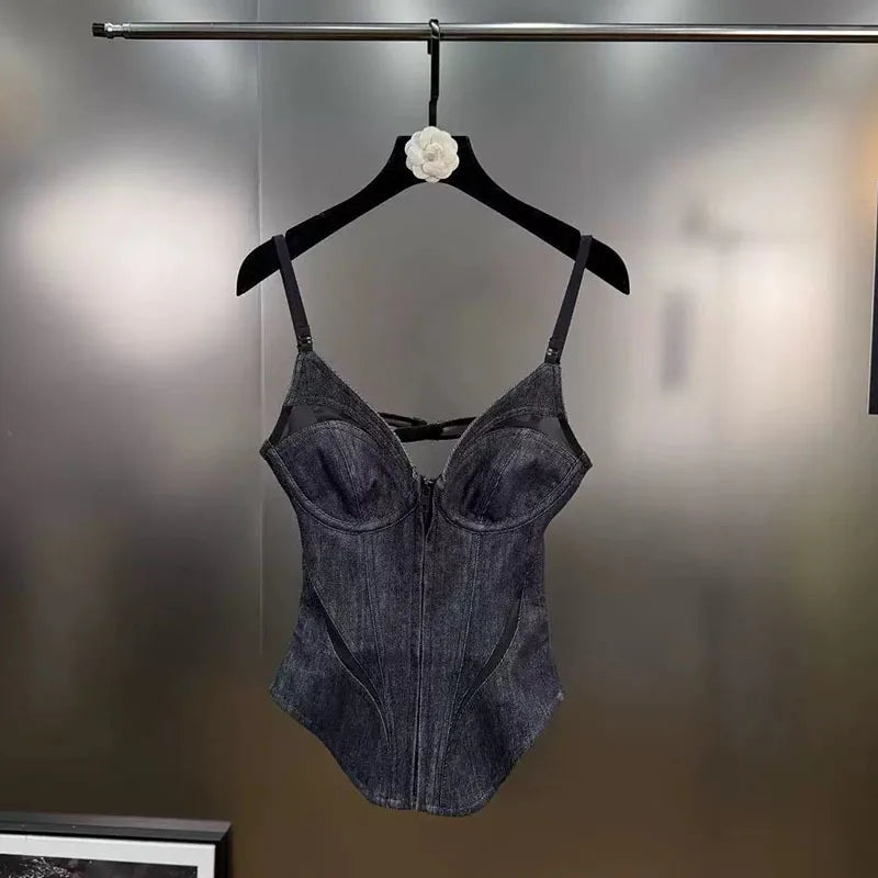 Denim Bustier Top
