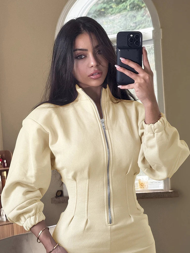 Zip Up Mini Dress