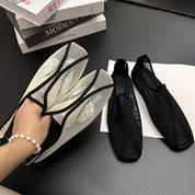 Mesh Square Toe Flats
