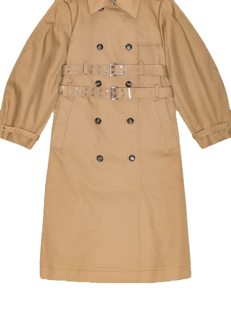 Khaki Double Breasted Trench Coat