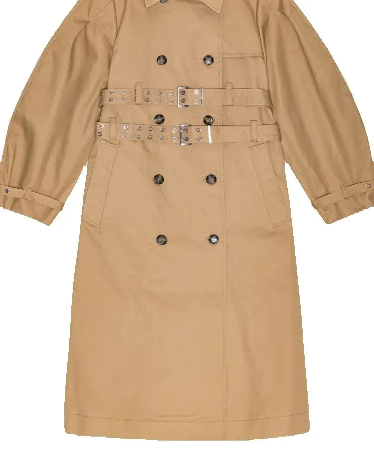 Khaki Double Breasted Trench Coat