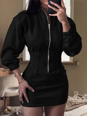 Zip Up Mini Dress