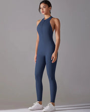 Racerback Zip Up Jumpsuit