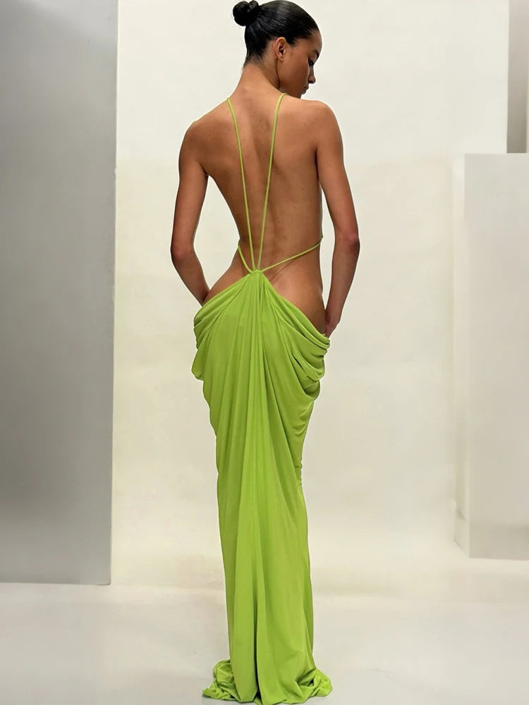 Monte Carlo Maxi Dress- Lime