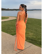 Los Ropes Ruched Maxi Dress