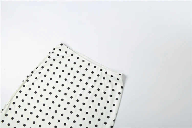 Polka Dot Lace Embroidered Midi Skirt