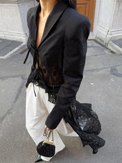 Lace Embroidered Blazer