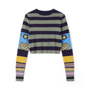 Vintage Striped Knit Sweater.