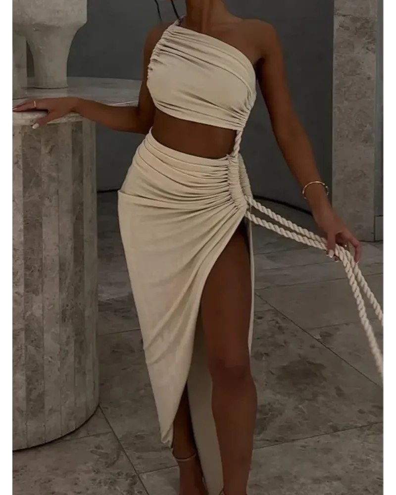 Los Ropes Ruched Maxi Dress