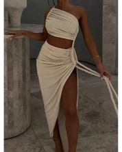 Los Ropes Ruched Maxi Dress