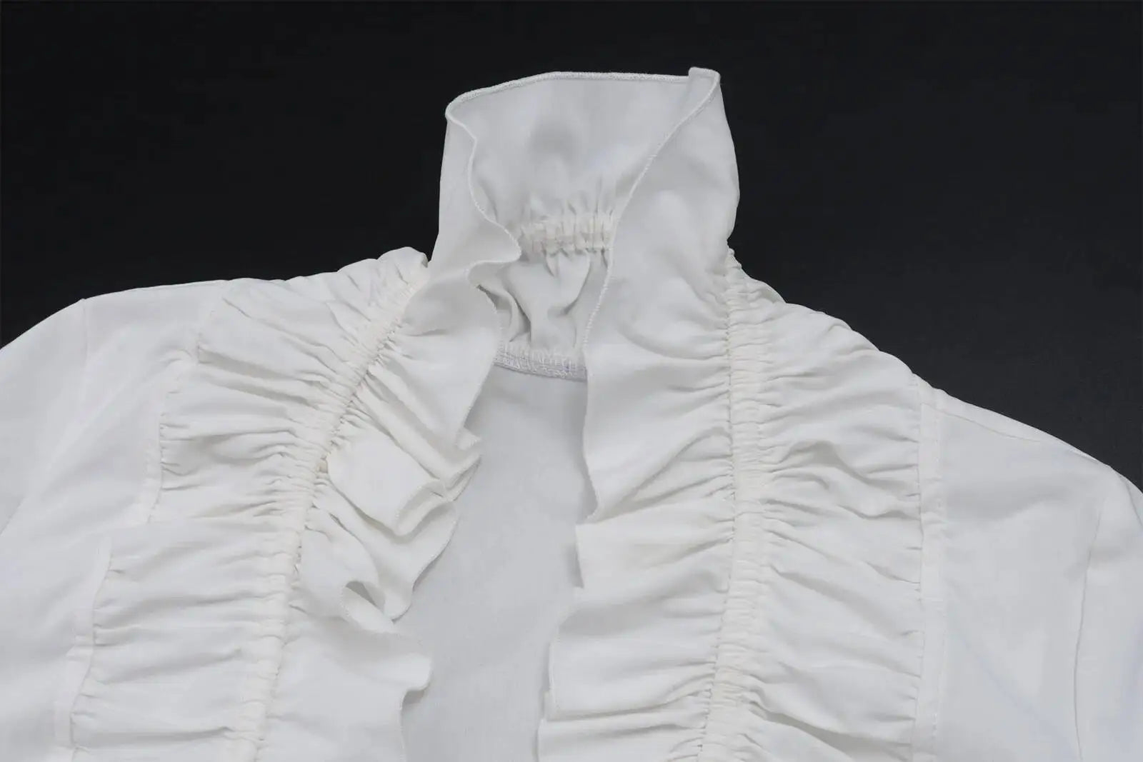 Deep V-neck Ruffles Crop Top