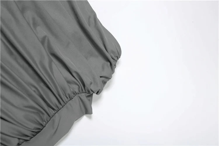 Charcoal Draped Maxi Skirt Set