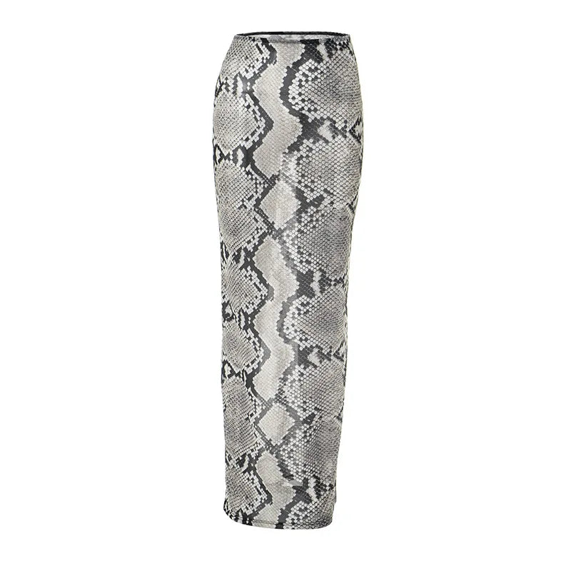 Safari Sheer Mesh Maxi Skirt