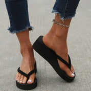 Black Flip Flop Wedges
