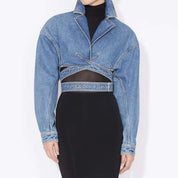 Denim Wrap Top