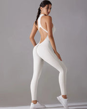 Racerback Zip Up Jumpsuit